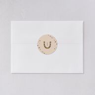 Southwestern Nouveau Wedding Stickers Red Clay Circle