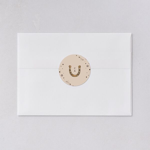 Southwestern Nouveau Wedding Stickers Red Clay Circle