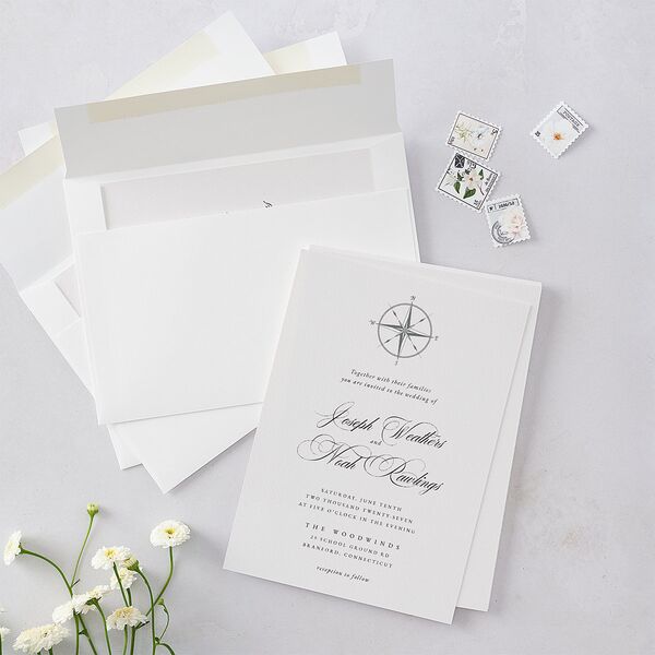 Formal Nautical Wedding Invitations Midnight Signature Blank No Standard