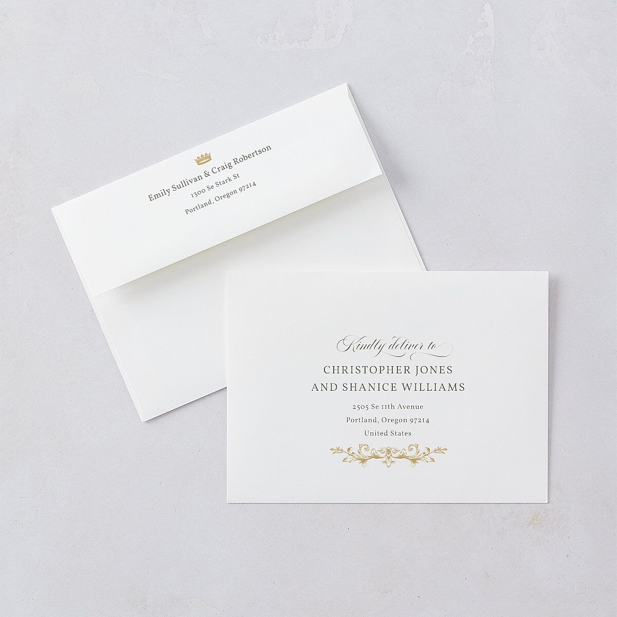 Vintage Regency Monogram Frame Wedding Invitations Pure White Signature Blank No Standard