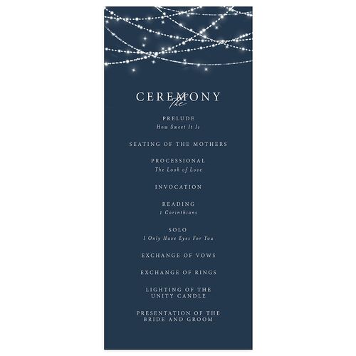 Elegant Lights Wedding Programs Moody Blue Signature