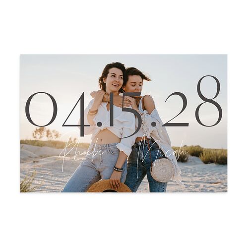 Hawaiian Tropical Monstera Frame Save the Date Postcards Charcoal