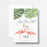 Romantic Palm Save The Date Cards Tide Pool Signature smooth No