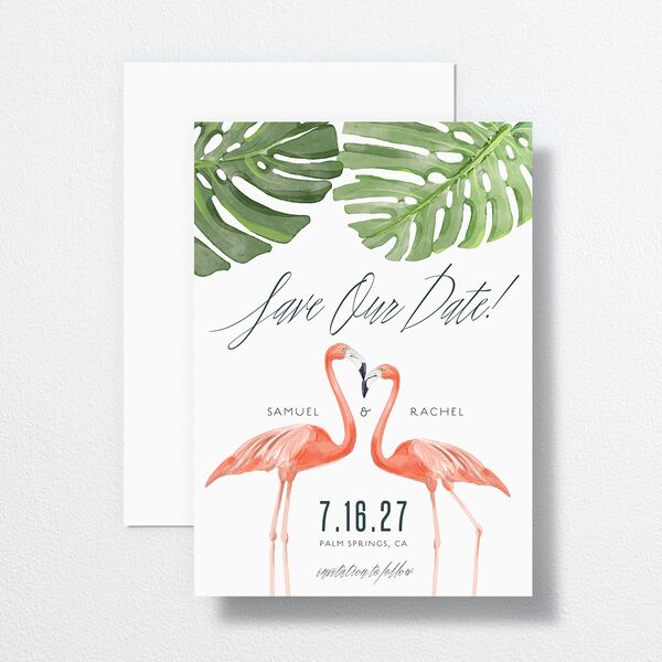 Romantic Palm Save The Date Cards Tide Pool Signature smooth No