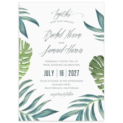 Romantic Palm Wedding Invitations - Green