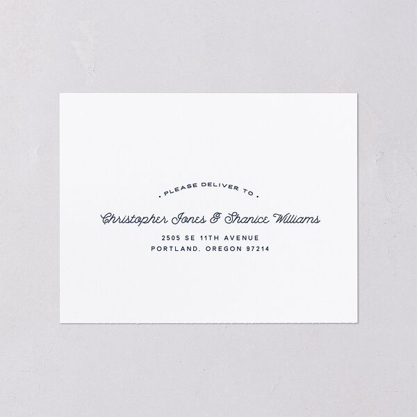 Vintage Mountain All-in-One Wedding Invitations Dusty Blue Signature Light Both Recipient and Return Addresses No
