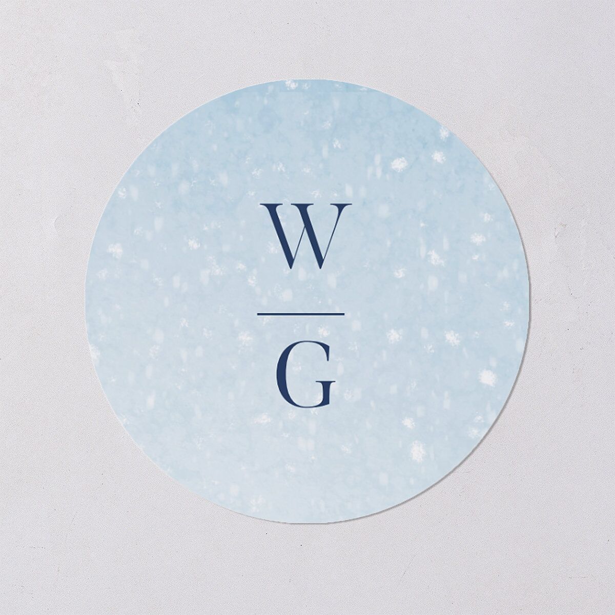 Snowflake Branches Wedding Stickers Baby Blue Circle