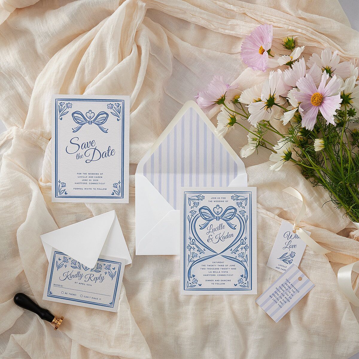 Vintage Heart Locket Euro Envelope Liners Ocean Luxe