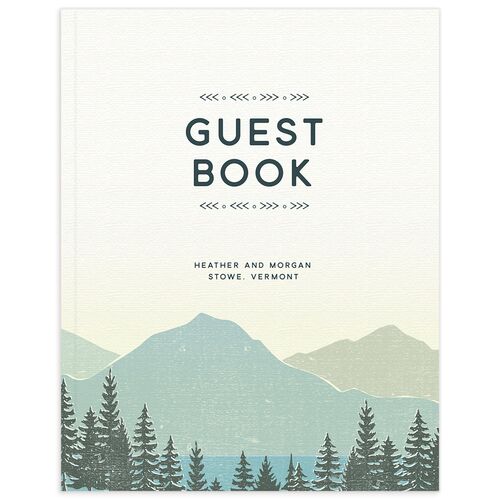 Vintage Mountain Wedding Guest Book - 