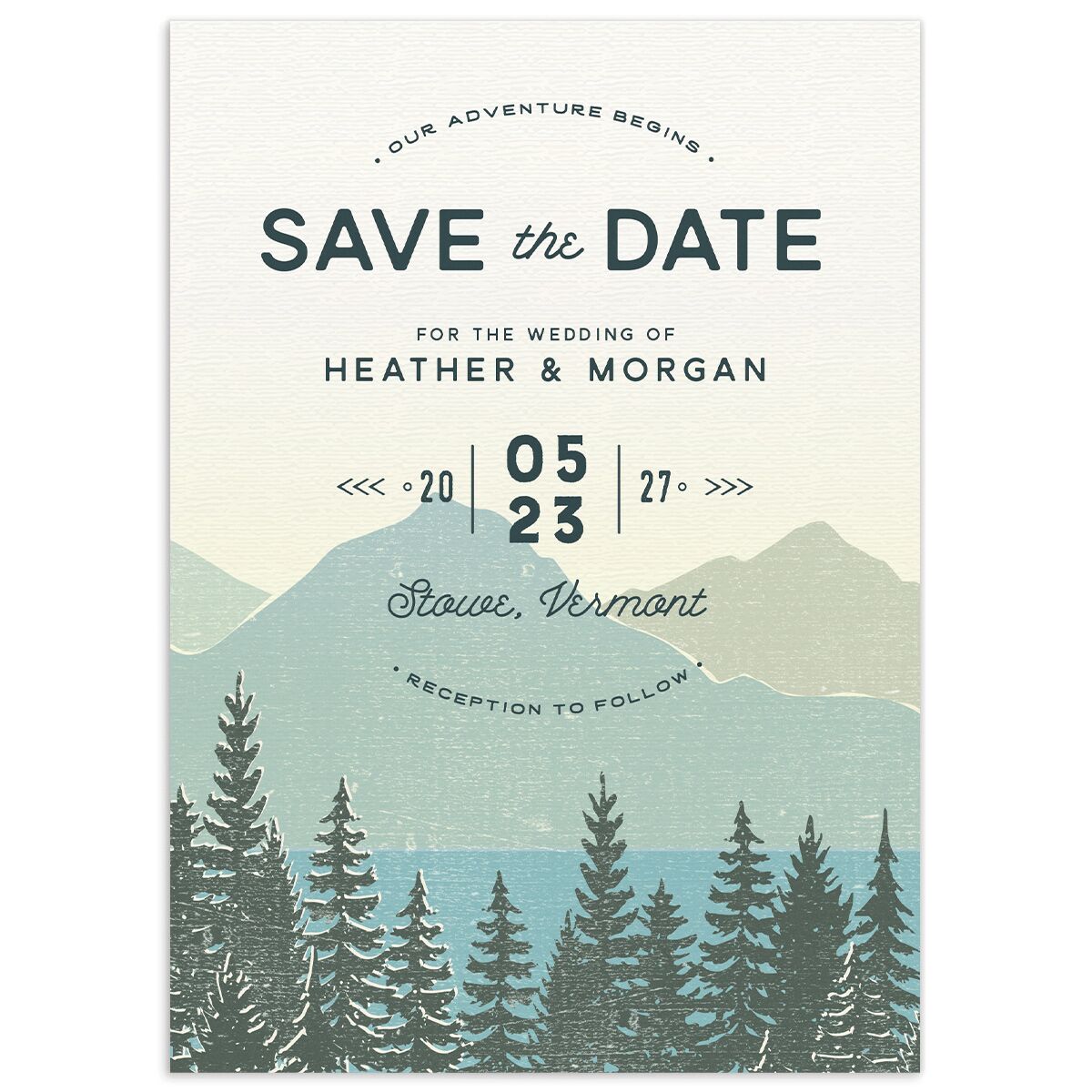 Vintage Mountain Save The Date Cards
