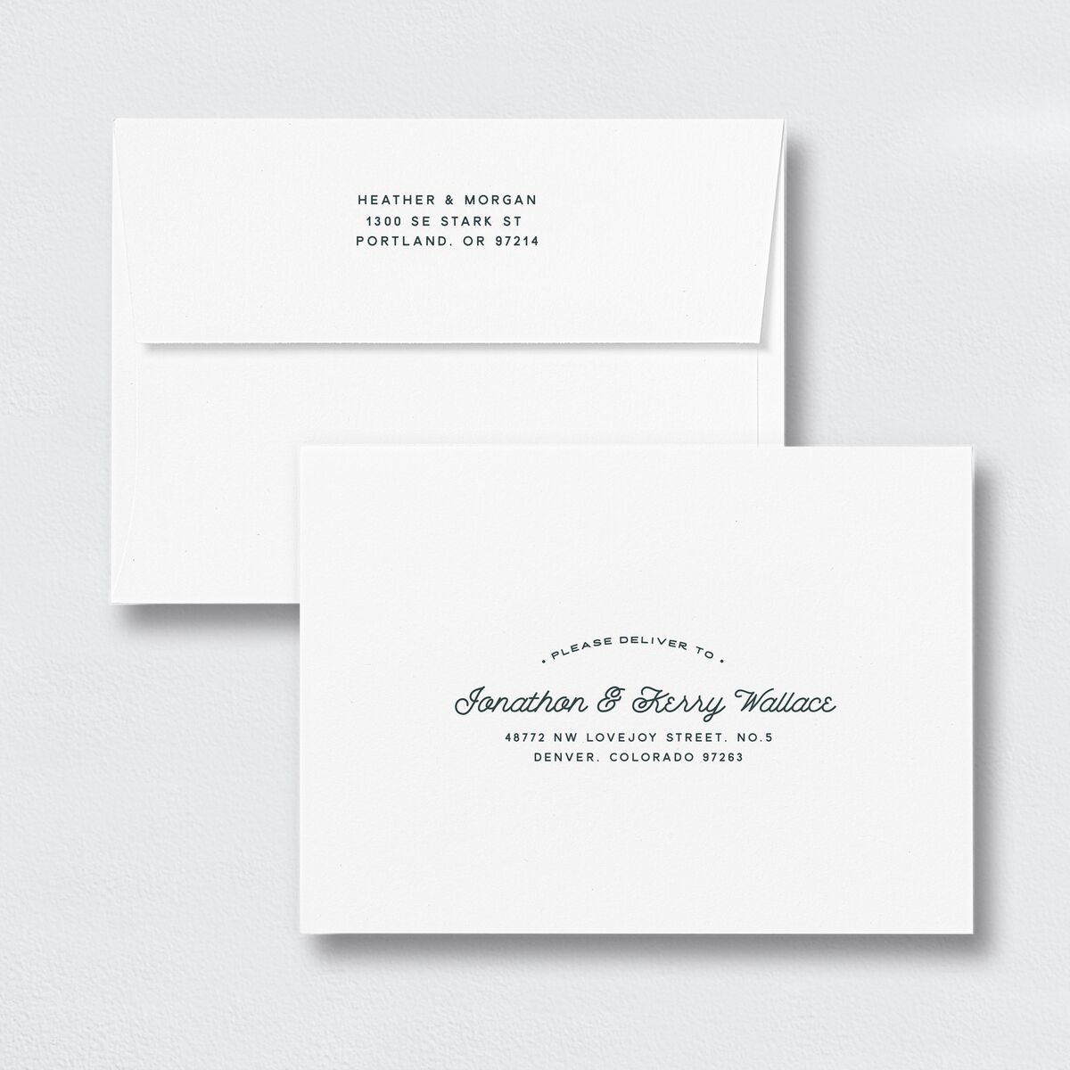 Vintage Mountain Save the Date Magnet Envelopes White Standard Pool Both Recipient and Return Addresses Signature