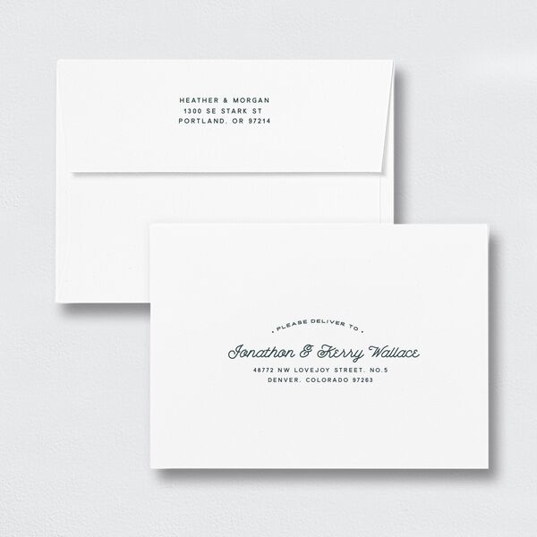 Vintage Mountain Save the Date Magnet Envelopes White Standard Pool Both Recipient and Return Addresses Signature