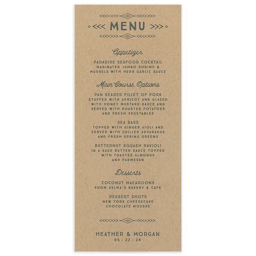 Rustic Mountain Menus - Teal