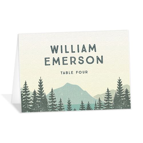 Rustic Mountain Place Cards - Teal