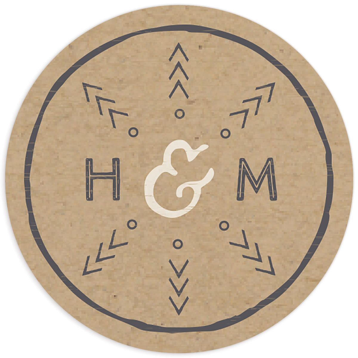 Rustic Mountain Wedding Stickers front