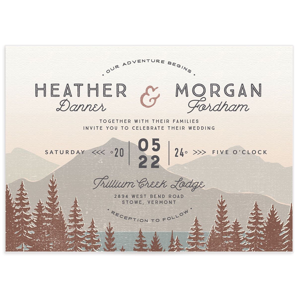 Rustic Mountain Wedding Invitations