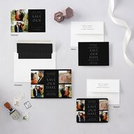 Surround Save The Date Cards Charcoal Signature smooth Blank No Standard
