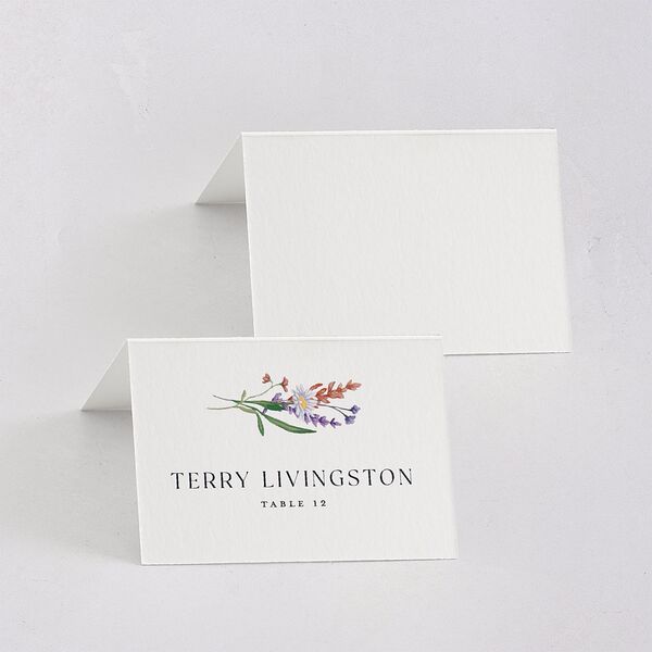 Mountain Wildflowers Place Cards Dusty Blue Signature