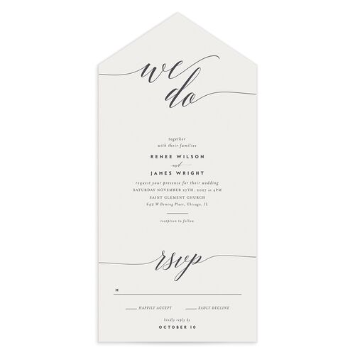 We Do All-in-One Wedding Invitations - Grey