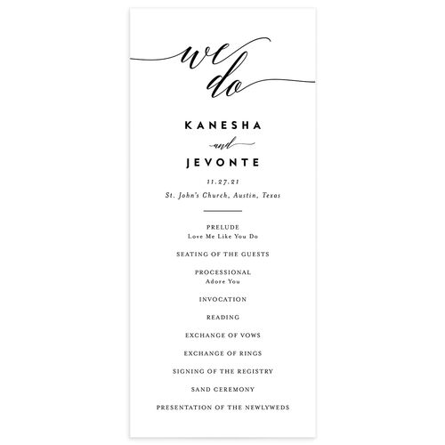 We Do Wedding Programs Midnight Signature smooth