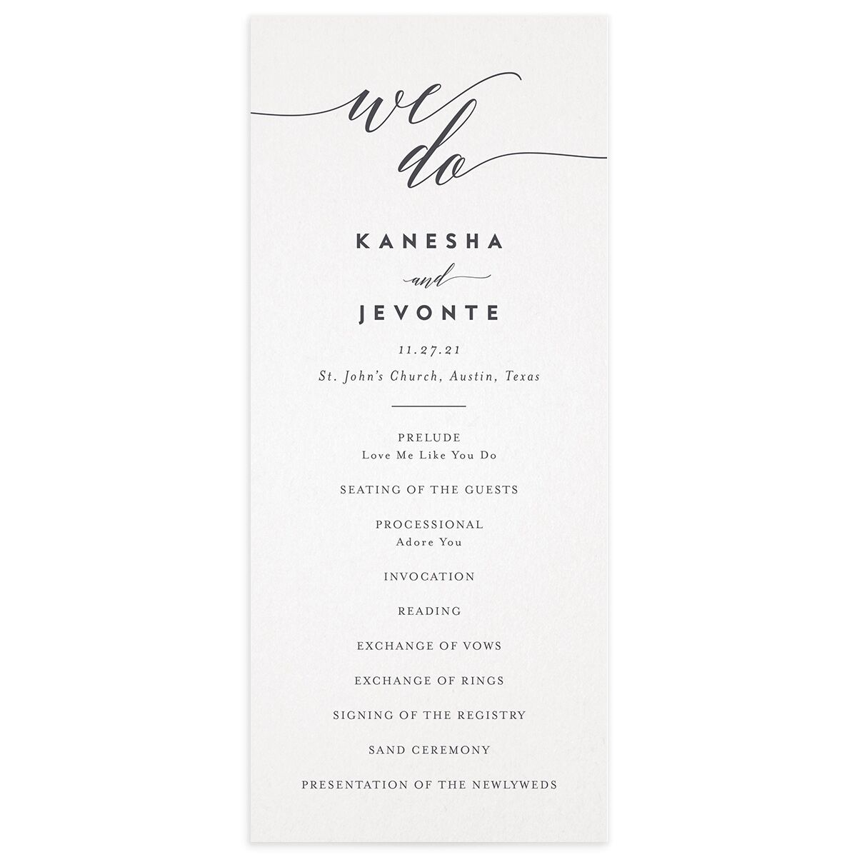 We Do Wedding Programs