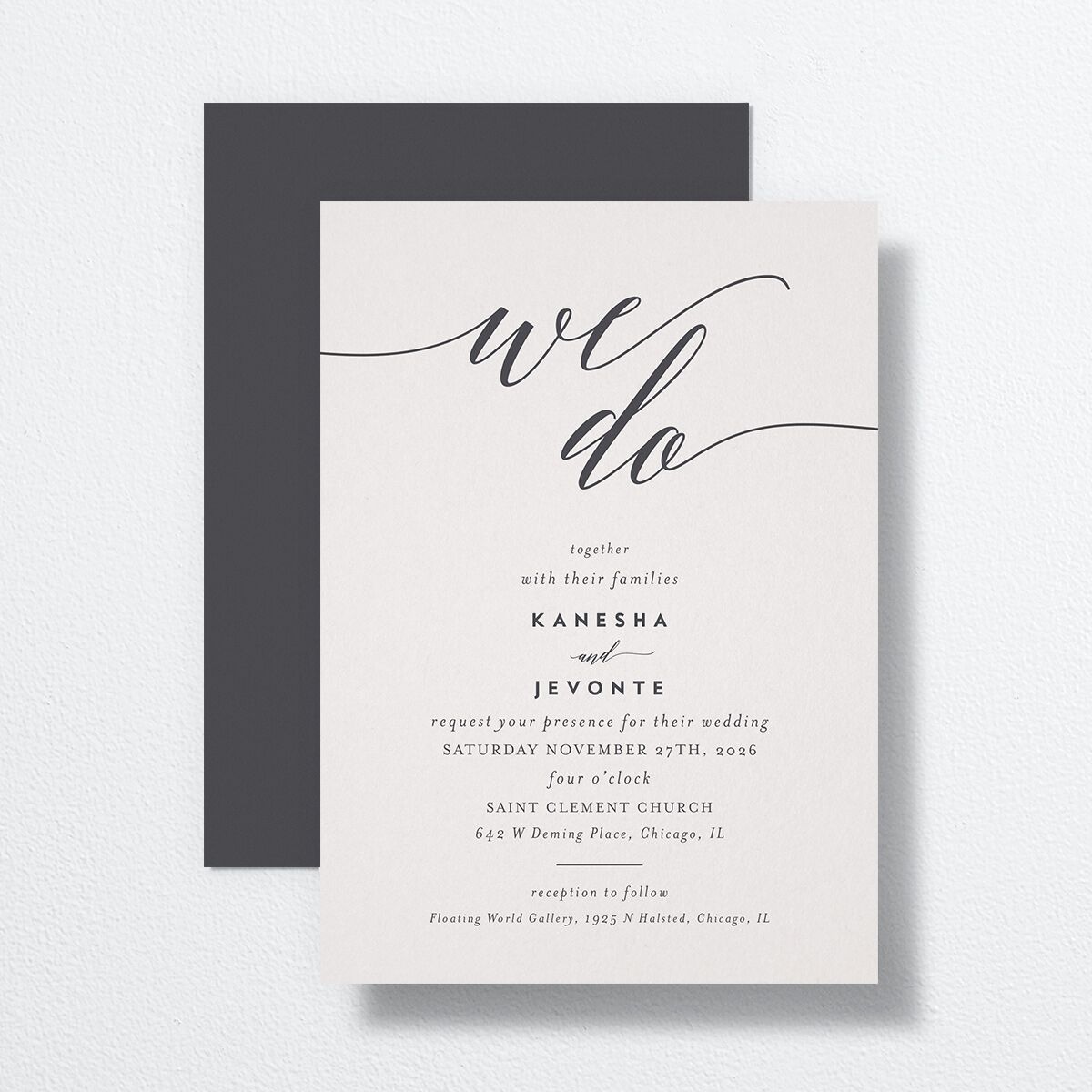 We Do Wedding Invitations Medieval Grey Signature No Standard