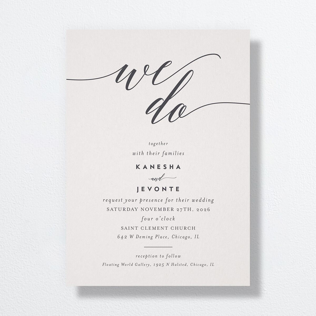 We Do Wedding Invitations Medieval Grey Signature No Standard