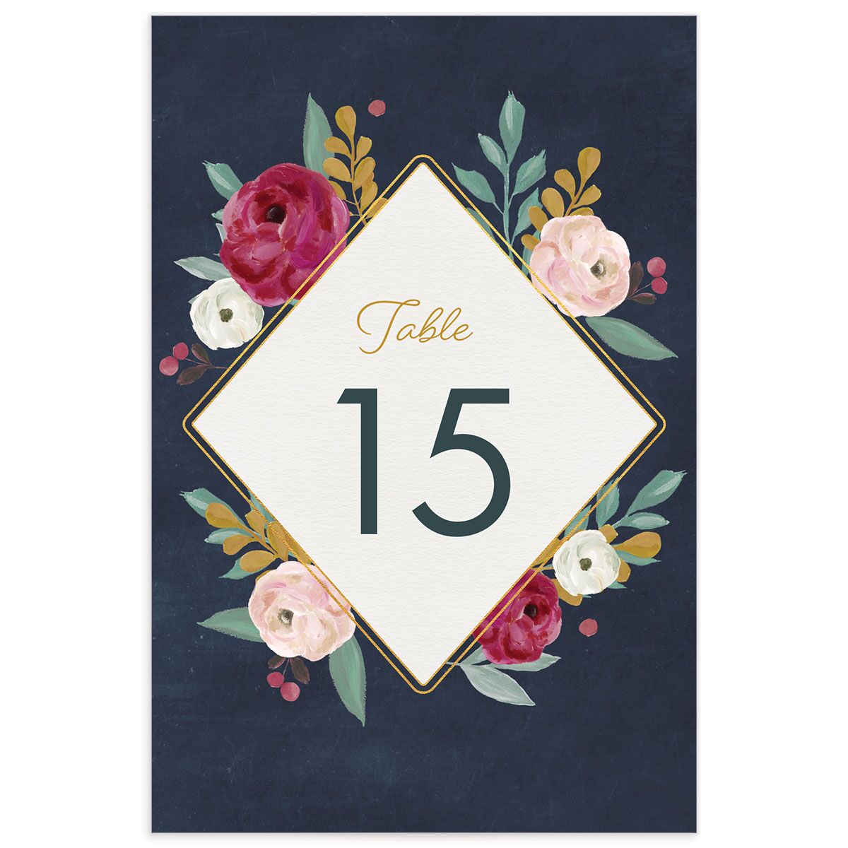 Painterly Blooms Table Numbers Shell Pink Signature