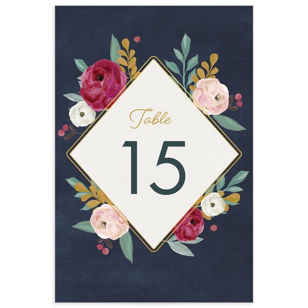 Painterly Blooms Table Numbers Shell Pink Signature