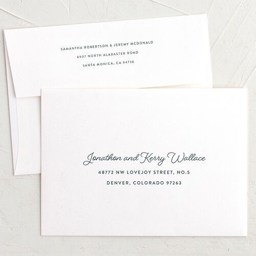 Painterly Blooms Thank You Card Envelopes White Standard Tiffany Both Recipient and Return Addresses Signature