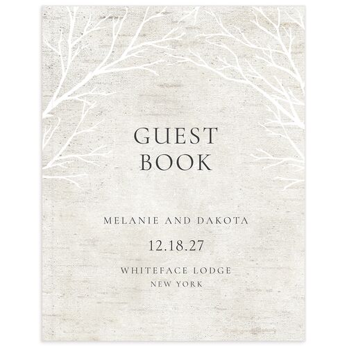 Rustic Birch Wedding Guest Book Champagne