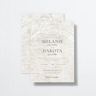 Rustic Birch Wedding Invitations Champagne Signature No