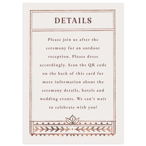 Indian Painted Henna Wedding Event Detail Cards Chestnut Signature Standard