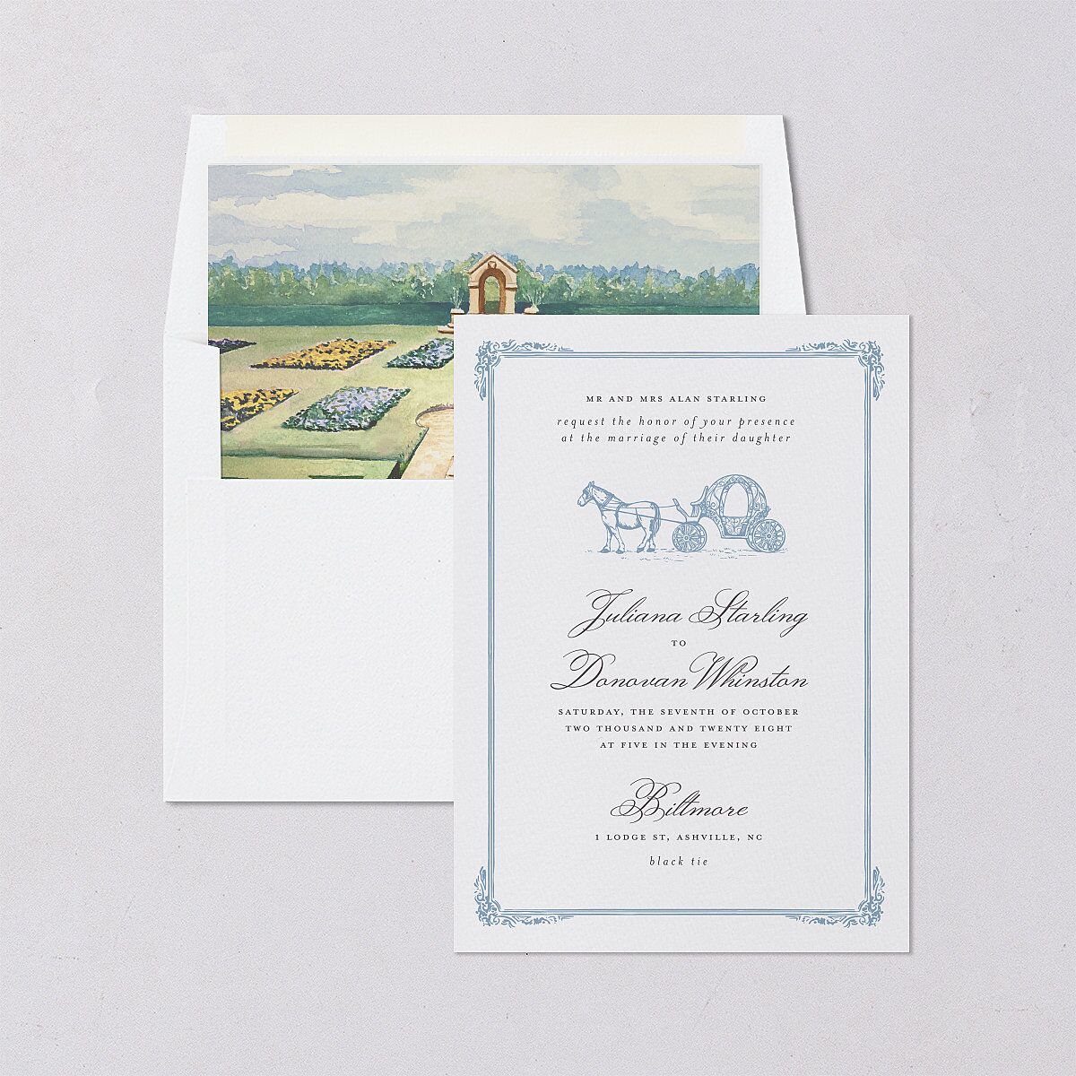 Medieval Castle Envelope Liners Dusty Blue Standard