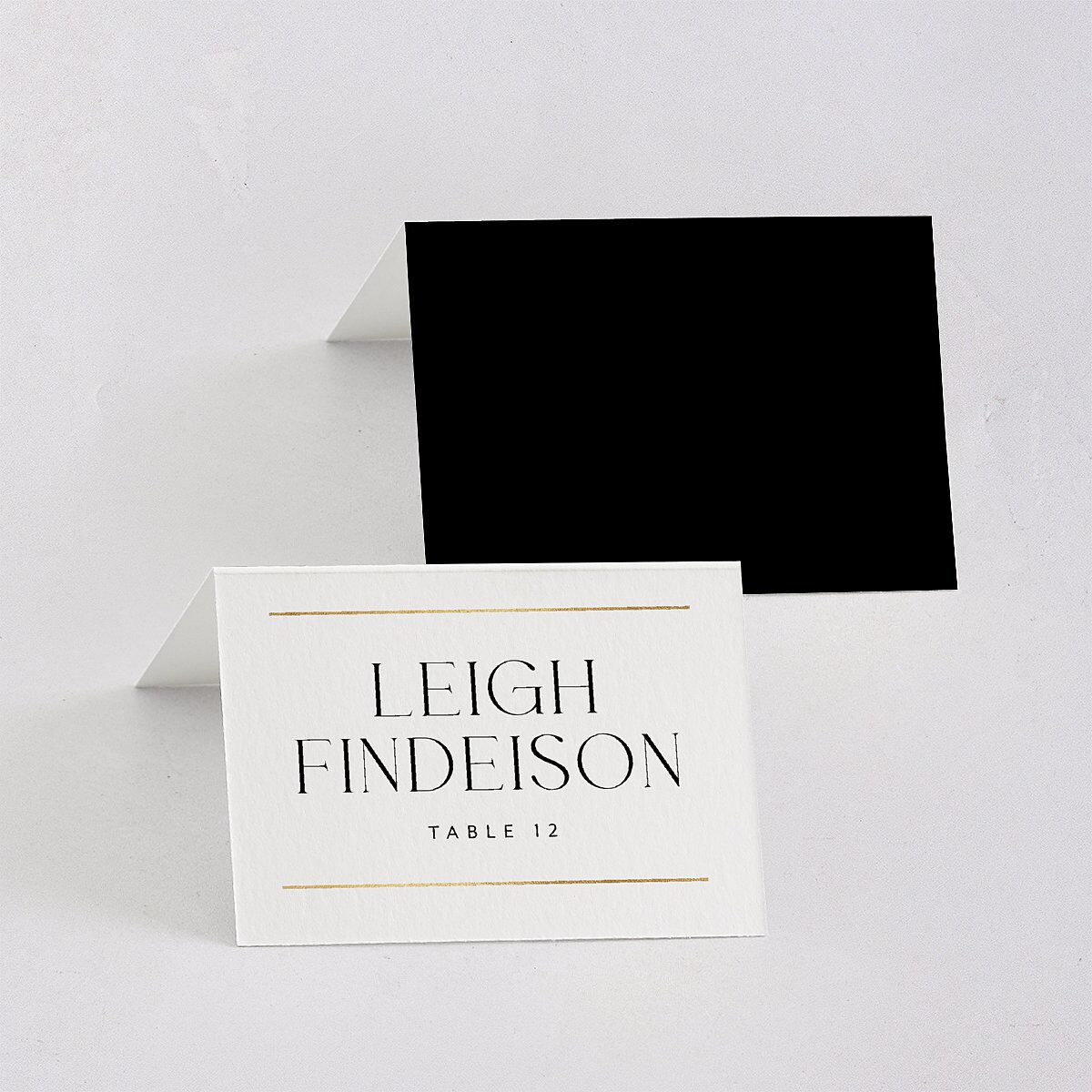 Estate Place Cards Gold Pure White Signature
