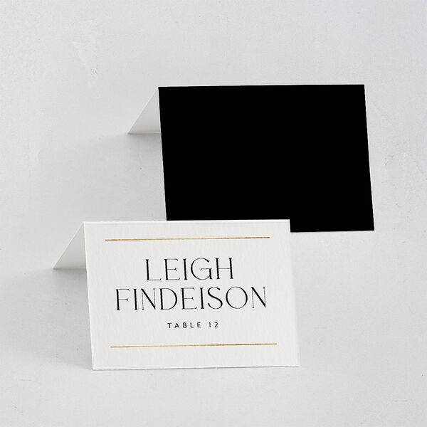 Estate Place Cards Gold Pure White Signature