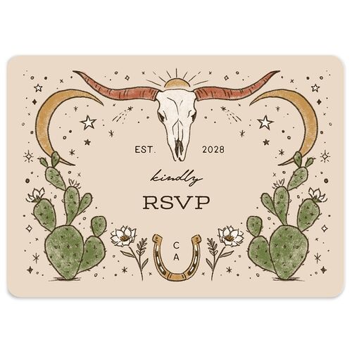 Southwestern Nouveau Wedding Response Cards Red Clay Signature Rounded