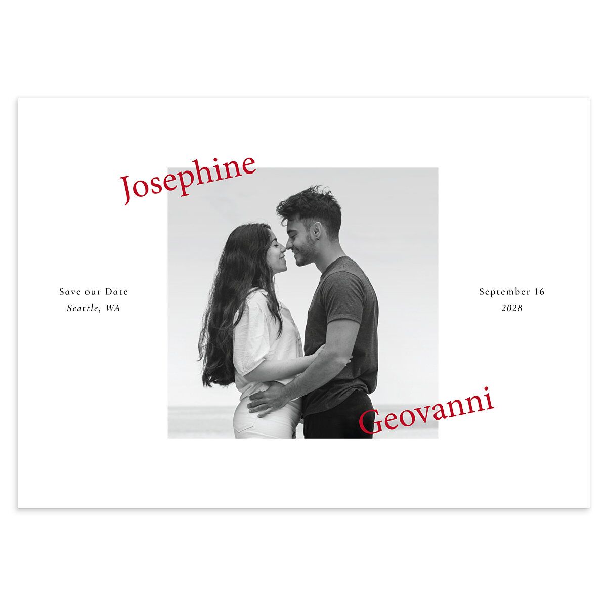 Contrast Type Save the Date Cards