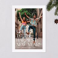 Big Cheers Holiday Cards Pure White Signature Blank Standard Portrait