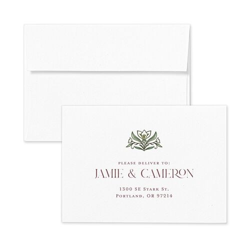 Church Stained Glass Response Card Envelopes White Mauve Return Address Signature Standard