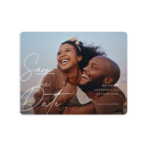Corner Date Save The Date Magnets Barely Peach Magnet Paper