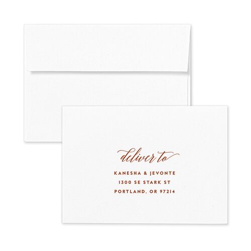 We Do Wedding Response Card Standard Envelopes White Copper Return Address Signature Standard