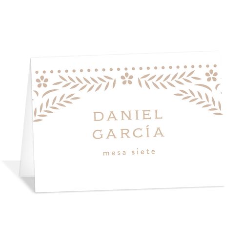 Papel Picado De Mexico Place Cards Taupe Signature