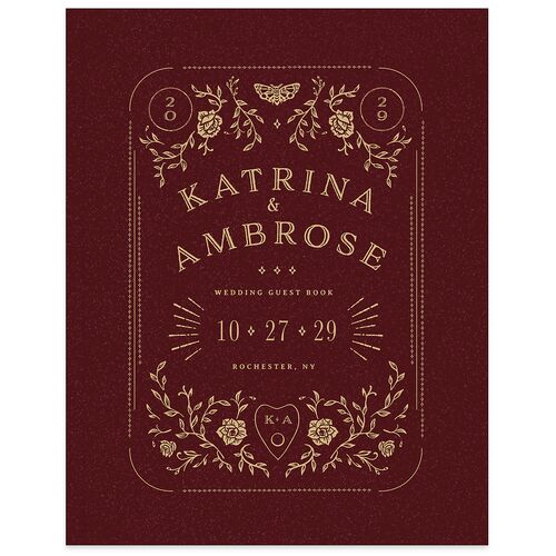 Skeleton Spirits Guest Books Burgundy