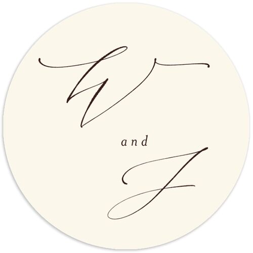 Western Valley Wedding Stickers Tan Circle