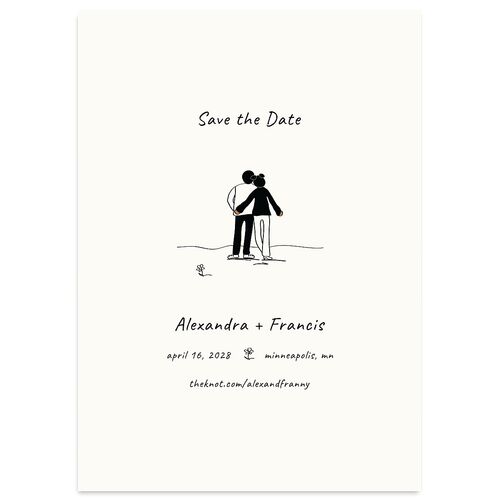 Customizable Couple Save the Date Cards Couple 6 Signature smooth Blank No Standard