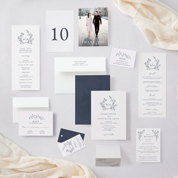 Natural Monogram Favor Gift Tags Midnight Navy Signature