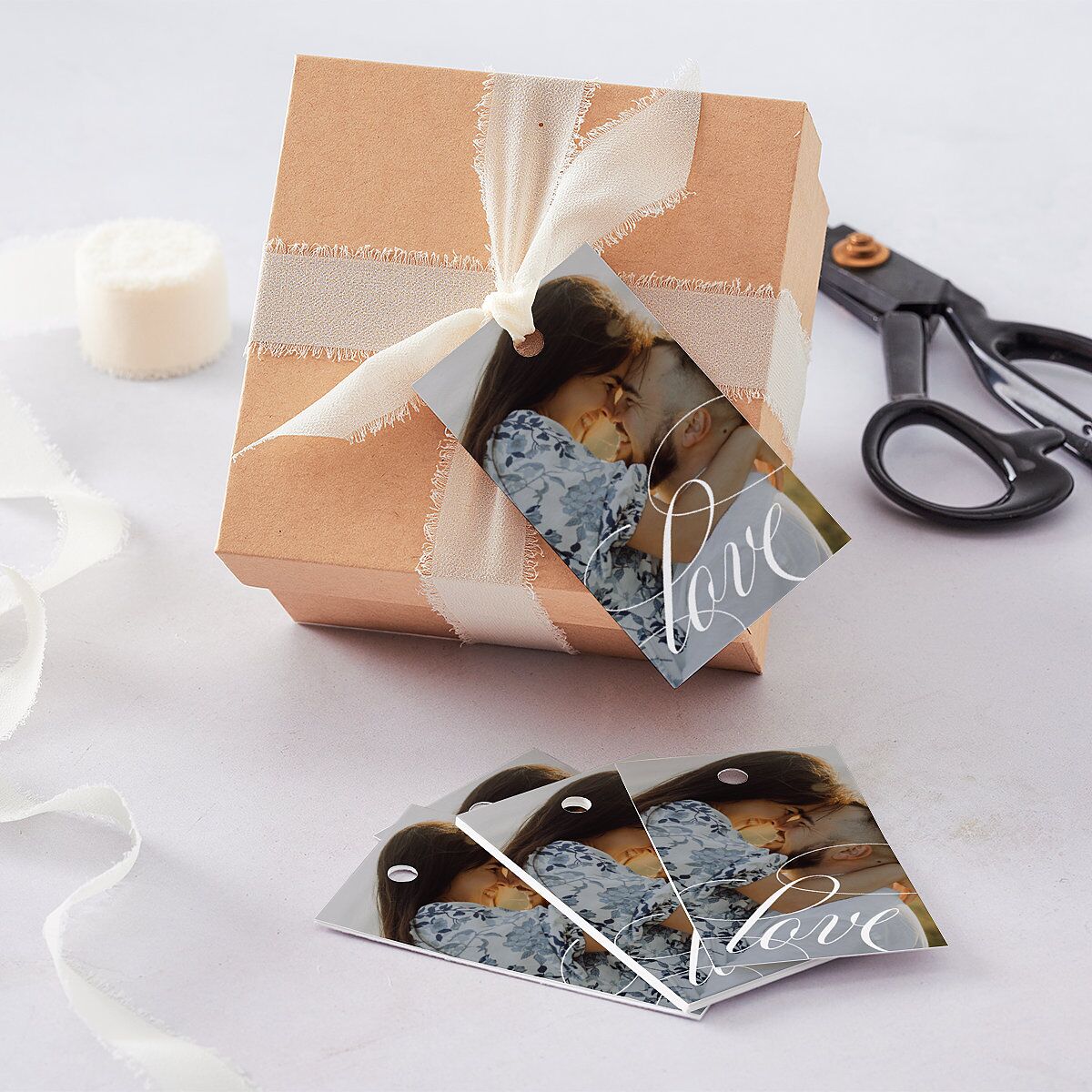Photo Vow Favor Gift Tags Pure White Signature