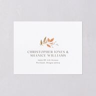 Leafy Rustic Monogram All-in-One Wedding Invitations Raw Sienna Signature Light Both Recipient and Return Addresses No