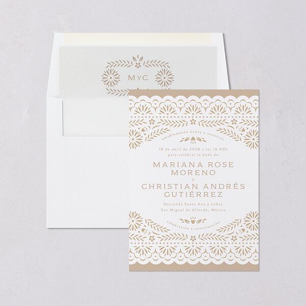 Papel Picado De Mexico Standard Envelope Liners Taupe Standard